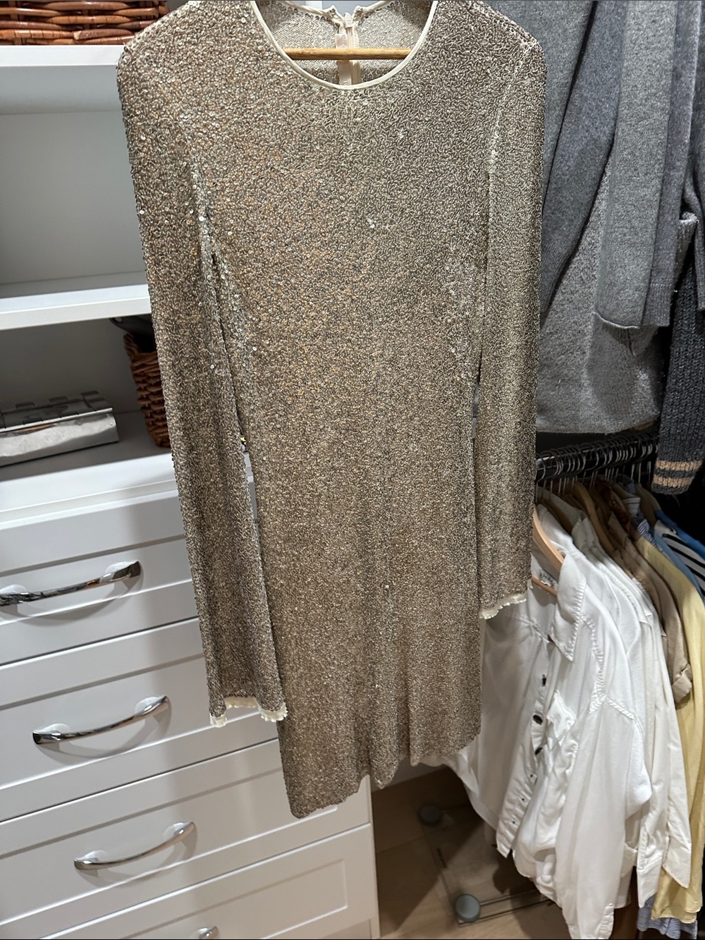 Metallic Shimmery Gold dress by designer Naeem Khan
